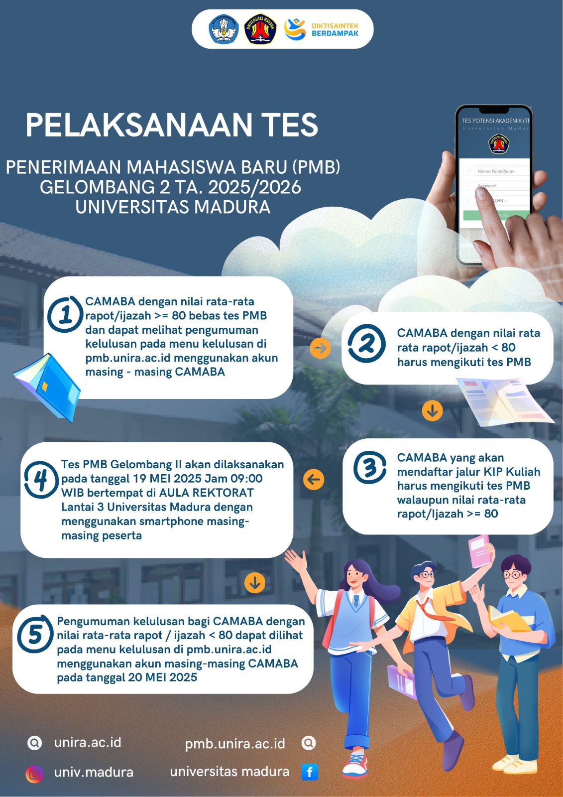 Pelaksanaan Tes PMB Gelombang 2 TA 2025/2026 Universitas Madura